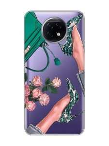 Прозорий чохол на Xiaomi Redmi Note 9T/Redmi Note 9 5G Туфельки і квіти (принт 225)