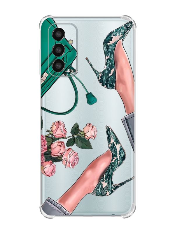 Чохол із потовщеними кутами на Samsung Galaxy M13 4G Туфельки і квіти (принт 225)