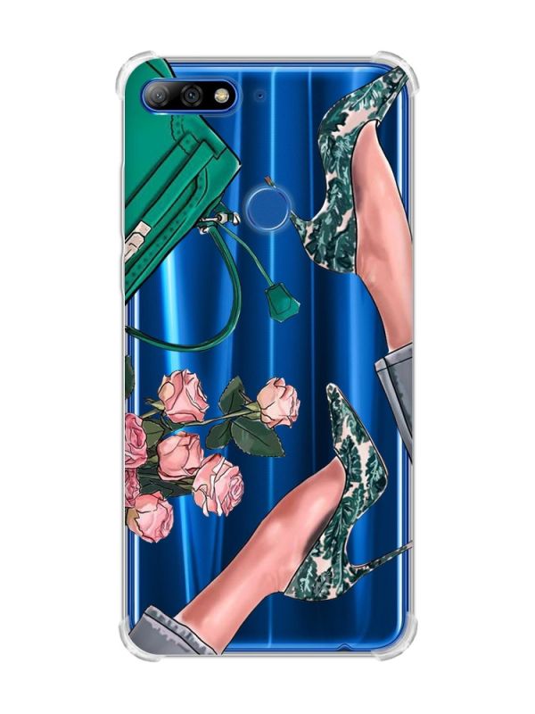 Чохол з потовщеними кутами на Huawei Y7 2018/Y7 Prime 2018 :: Туфельки і квіти (принт 225)