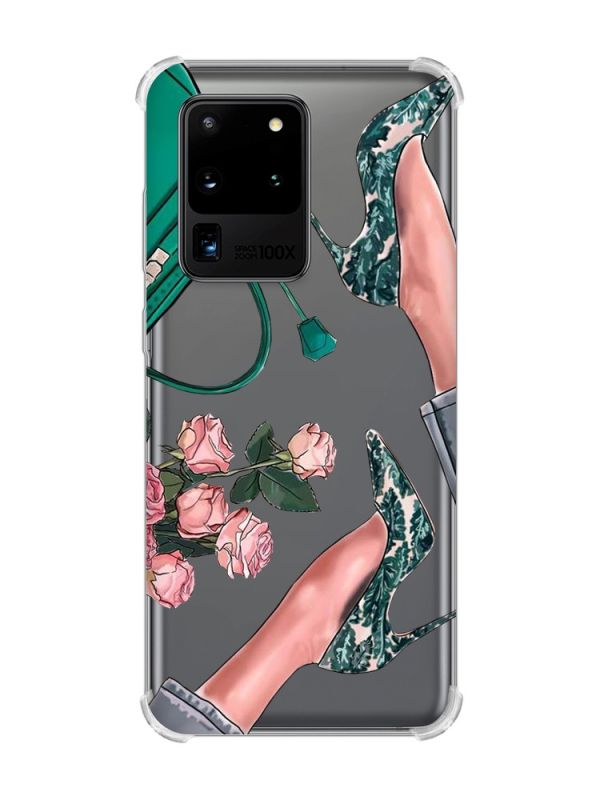 Чохол з потовщеними кутами на Samsung Galaxy S20 Ultra :: Туфельки і квіти (принт 225)