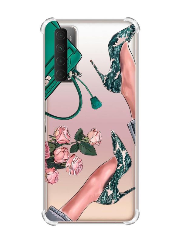 Чохол з потовщеними кутами на Huawei P Smart 2021 :: Туфельки і квіти (принт 225)