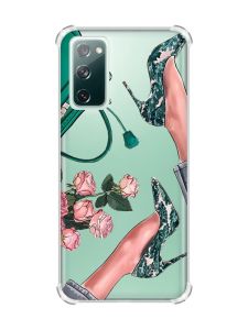 Прозорий чохол з потовщеними кутками на Galaxy S20 FE :: Туфельки і квіти (принт 225)