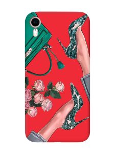 Матовий червоний чохол на Apple iPhone XR :: Туфельки і квіти (принт 225)