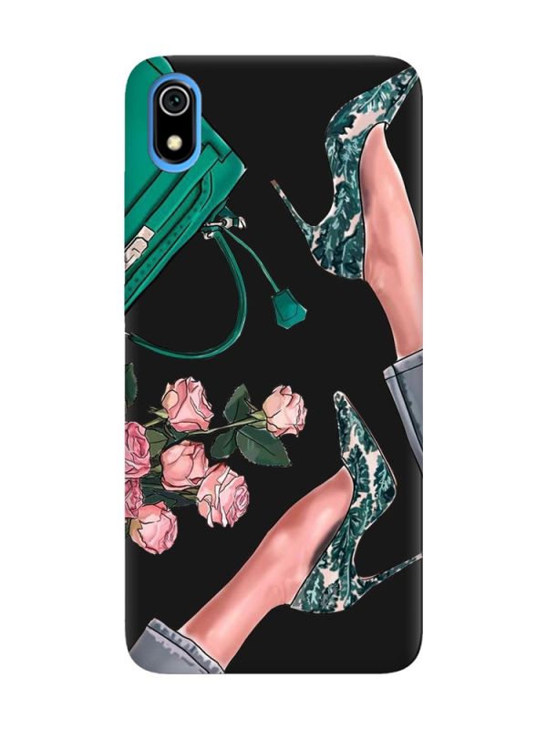 Матовий чорний чохол на Xiaomi Redmi 7A :: Туфельки і квіти (принт 225)