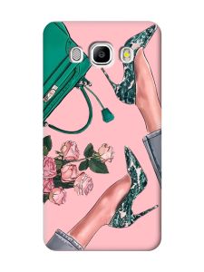 Матовий рожевий чохол на Samsung Galaxy J5(2016) J510 :: Туфельки і квіти (принт 225)