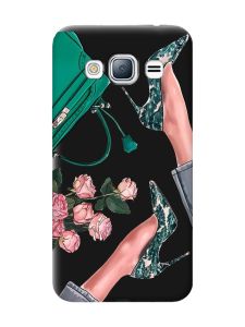 Матовий чорний чохол на Samsung Galaxy J3 / J310 :: Туфельки і квіти (принт 225)