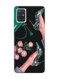 Матовий чорний чохол на Samsung Galaxy A71 / A715 :: Туфельки і квіти (принт 225)