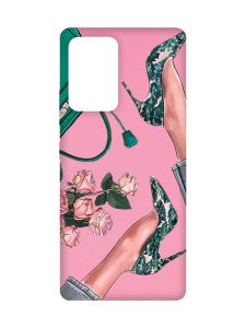 Матовий рожевий чохол на Samsung Galaxy A52 :: Туфельки і квіти (принт 225)