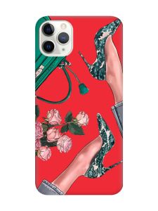 Матовий червоний чохол на iPhone 11 Pro Max (6.5) :: Туфельки і квіти (принт 225)