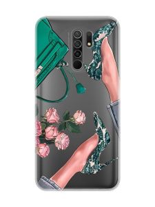 Прозорий чохол на Xiaomi Redmi 9 :: Туфельки і квіти (принт 225)