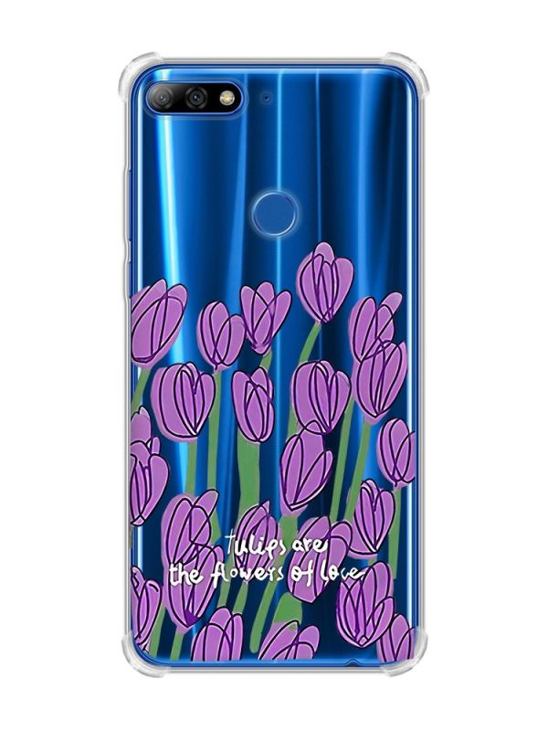 Чохол з потовщеними кутами на Huawei Y7 2018/Y7 Prime 2018 Тюльпани (принт 265)