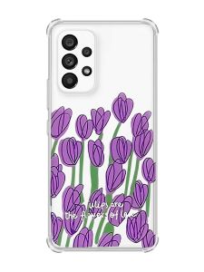 Чохол з потовщеними кутами на Samsung Galaxy A53 Тюльпани (принт 265)
