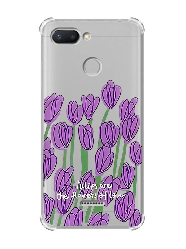 Чохол із потовщеними кутами для Xiaomi Redmi 6 Тюльпани (принт 265)