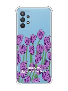 Чохол з потовщеними кутами на Samsung Galaxy A32 Тюльпани (принт 265)