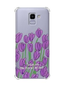 Чохол із потовщеними кутами на Samsung Galaxy J6 (2018) J600F Тюльпани (принт 265)