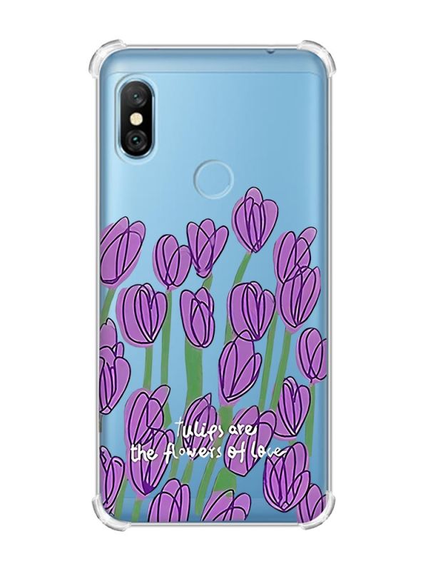 Чохол з потовщеними кутами на Xiaomi Redmi Note 6 Pro Тюльпани (принт 265)