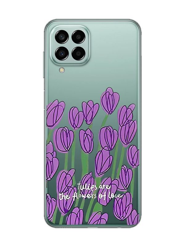 Прозорий чохол на Samsung Galaxy M33 5G Тюльпани (принт 265)