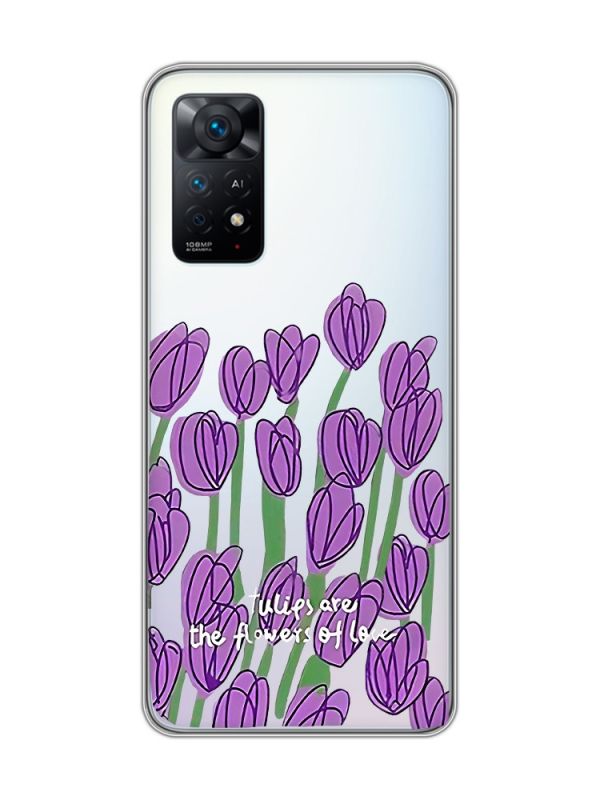 Прозорий чохол на Xiaomi Redmi Note 11 Pro Тюльпани (принт 265)