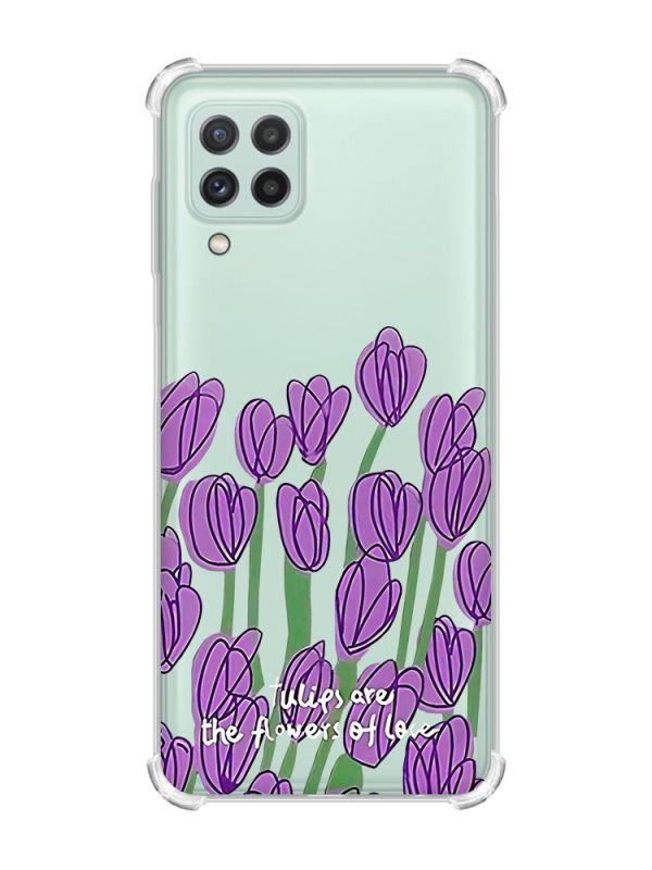 Чохол з потовщеними кутами на Samsung Galaxy A22 4G/M32/M22 Тюльпани (принт 265)