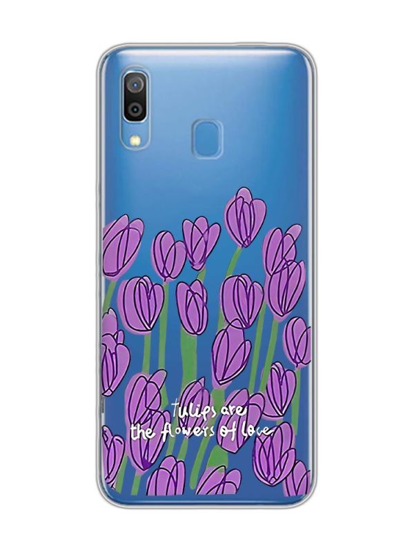 Прозорий чохол для Samsung Galaxy A30 (2019)/A20 (2019) Тюльпани (принт 265)