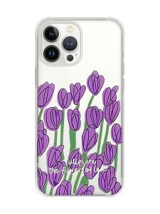 Чохол із потовщеними кутами на iPhone 14 Pro Тюльпани (принт 265)