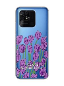 Прозорий чохол на Xiaomi Redmi 10C Тюльпани (принт 265)