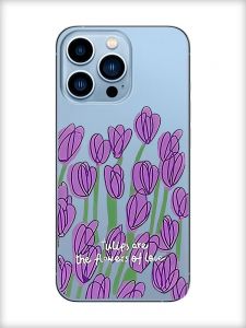 Прозорий чохол на Apple iPhone 13 Pro Max Тюльпани (принт 265)