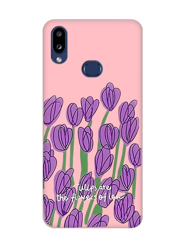 Матовий рожевий чохол на Samsung Galaxy A10ѕ A107 Тюльпани (принт 265)