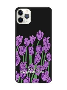Матовий чорний чохол на iPhone 11 Pro Max (6.5) Тюльпани (принт 265)