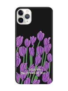 Матовий чорний чохол на iPhone 11 Pro (5.8) Тюльпани (принт 265)