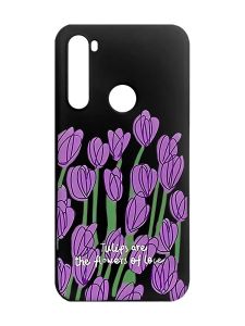 Матовий чорний чохол на Xiaomi Redmi Note 8 Тюльпани (принт 265)