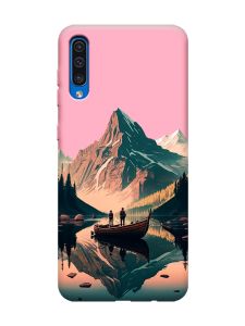 Матовий рожевий чохол на Samsung Galaxy A50 (2019) A505 :: Човен. Пейзаж (принт 246)