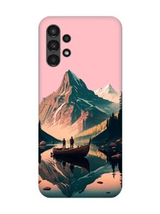 Матовий рожевий чохол на Samsung A13 4G :: Човен. Пейзаж (принт 246)