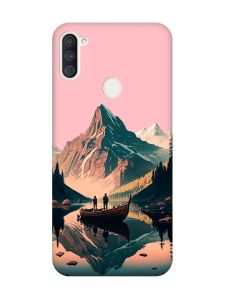 Матовий рожевий чохол на Samsung Galaxy A11 :: Човен. Пейзаж (принт 246)