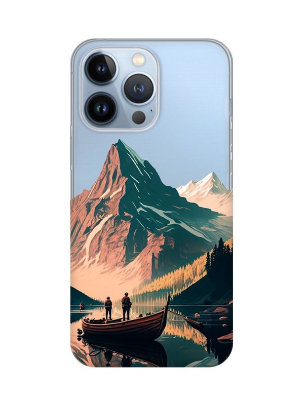 Прозорий чохол на Apple iPhone 13 Pro :: Човен. Пейзаж (принт 246)