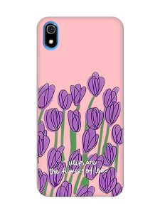 Матовий рожевий чохол на Xiaomi Redmi 7A Тюльпани (принт 265)
