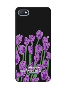 Матовий чорний чохол на Xiaomi Redmi 6A Тюльпани (принт 265)