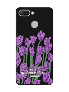 Матовий чорний чохол на Xiaomi Redmi 6 Тюльпани (принт 265)