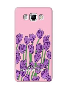 Матовий рожевий чохол на Samsung Galaxy J7(2016) J710 Тюльпани (принт 265)