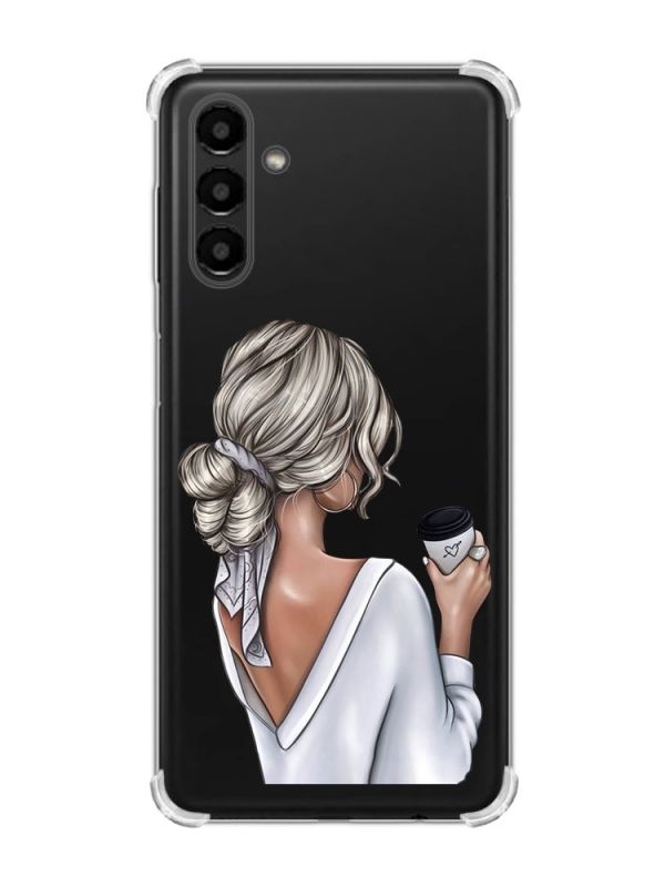 Чохол із потовщеними кутами на Samsung Galaxy A04s/A13 5G Дівчина з латте (принт 227)