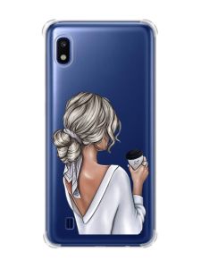 Чохол з потовщеними кутами на Samsung Galaxy A10 (2019)/A105 Дівчина з латте (принт 227)