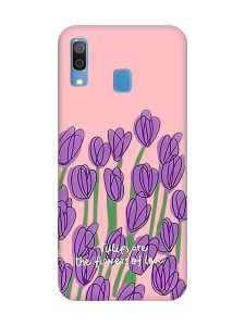 Матовий рожевий чохол на Samsung Galaxy A30 (2019) / A20 (2019) Тюльпани (принт 265)