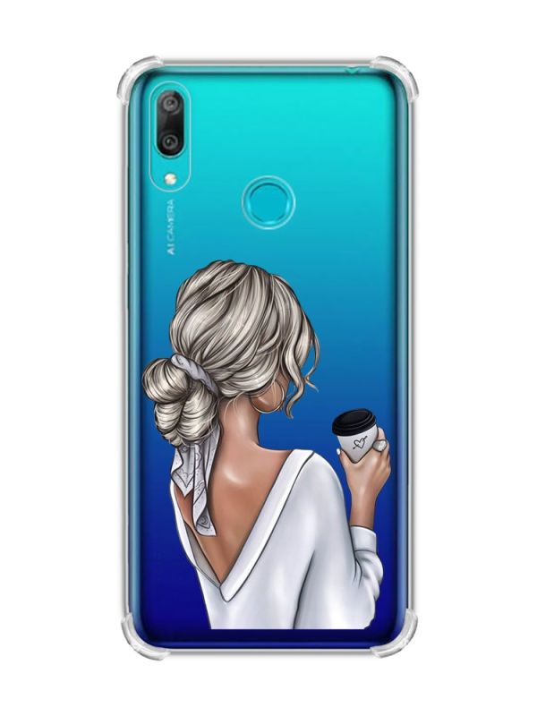 Чохол з потовщеними кутами Huawei Y7 2019/Y7 prime 2019 Дівчина з латте (принт 227)