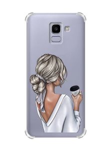 Чохол із потовщеними кутами на Samsung Galaxy J6 (2018) J600F Дівчина з латте (принт 227)