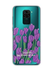 Прозорий чохол на Xiaomi Redmi Note 9 Тюльпани (принт 265)