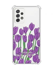 Чохол з потовщеними кутами на Samsung Galaxy A72 Тюльпани (принт 265)