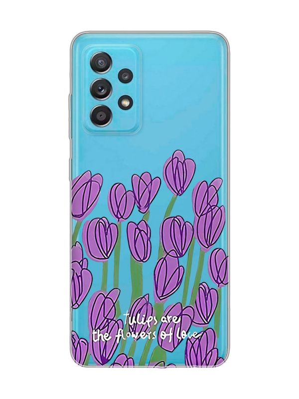 Прозорий чохол на Samsung Galaxy A52 Тюльпани (принт 265)