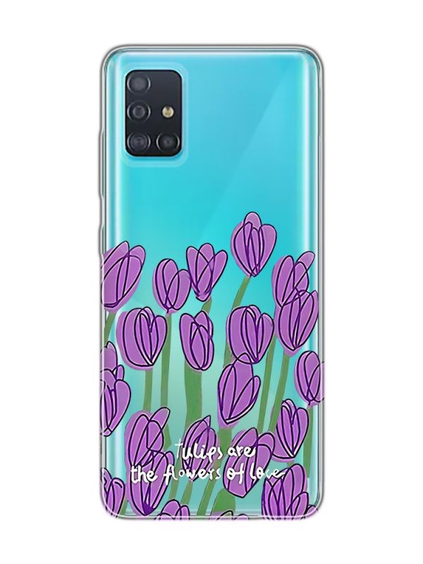 Прозорий чохол на Samsung Galaxy A51 Тюльпани (принт 265)
