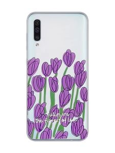 Прозорий чохол на Samsung Galaxy A50 (2019) A505 Тюльпани (принт 265)