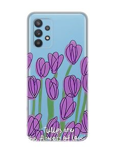 Прозорий чохол на Samsung Galaxy A32 Тюльпани (принт 265)